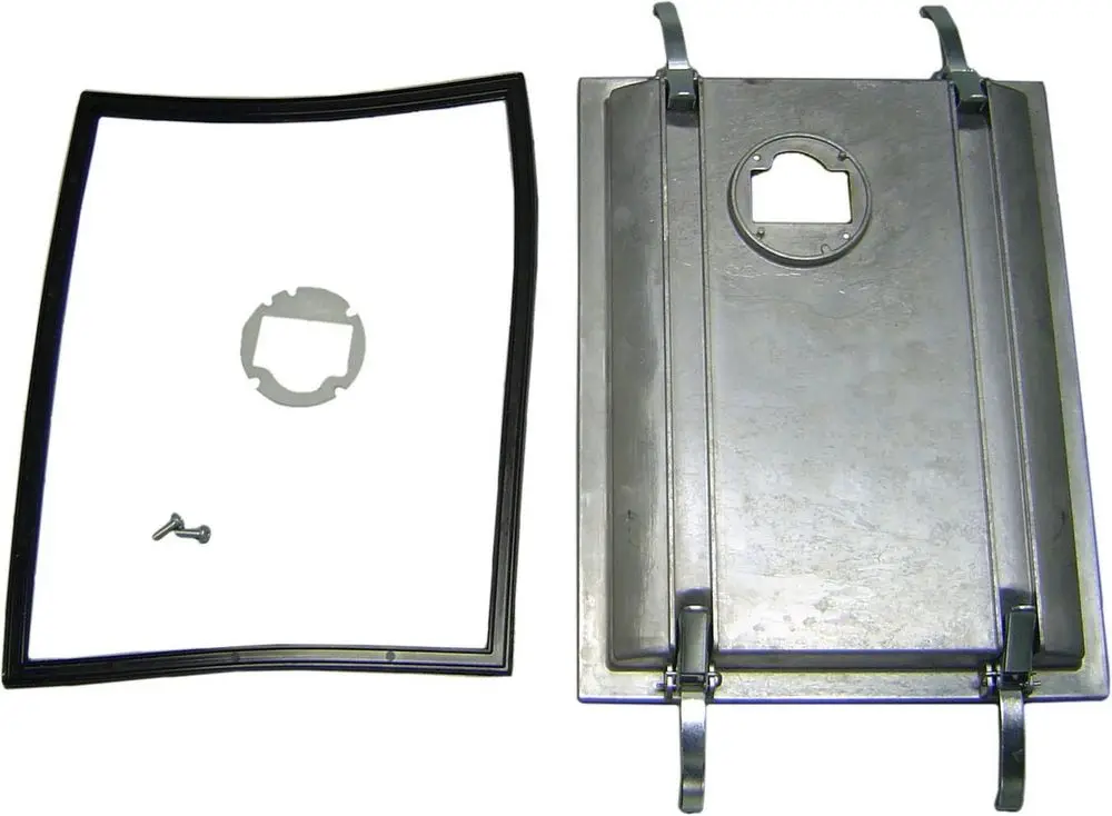 BOSCH Brennerdeckel aus Metall mit Befestigungselementen, umrandet von einer Gummidichtung. Zubehör für Heizgeräte.
